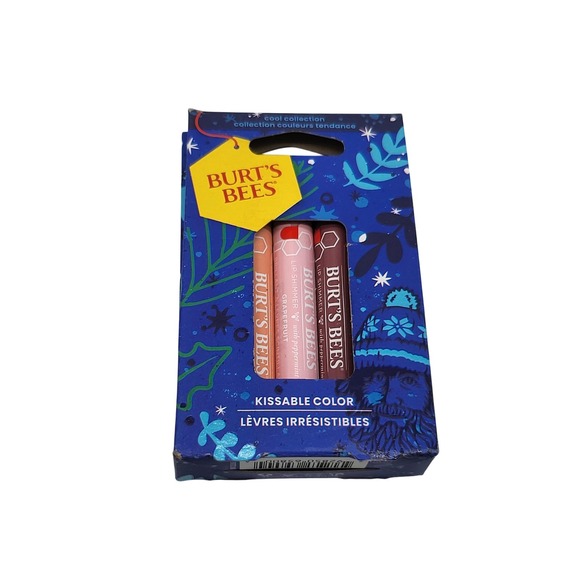 Burt's Bees Kissable Color Lip Shimmer Set 3 Pack New Sealed Gift Set Authentic - Picture 1 of 3